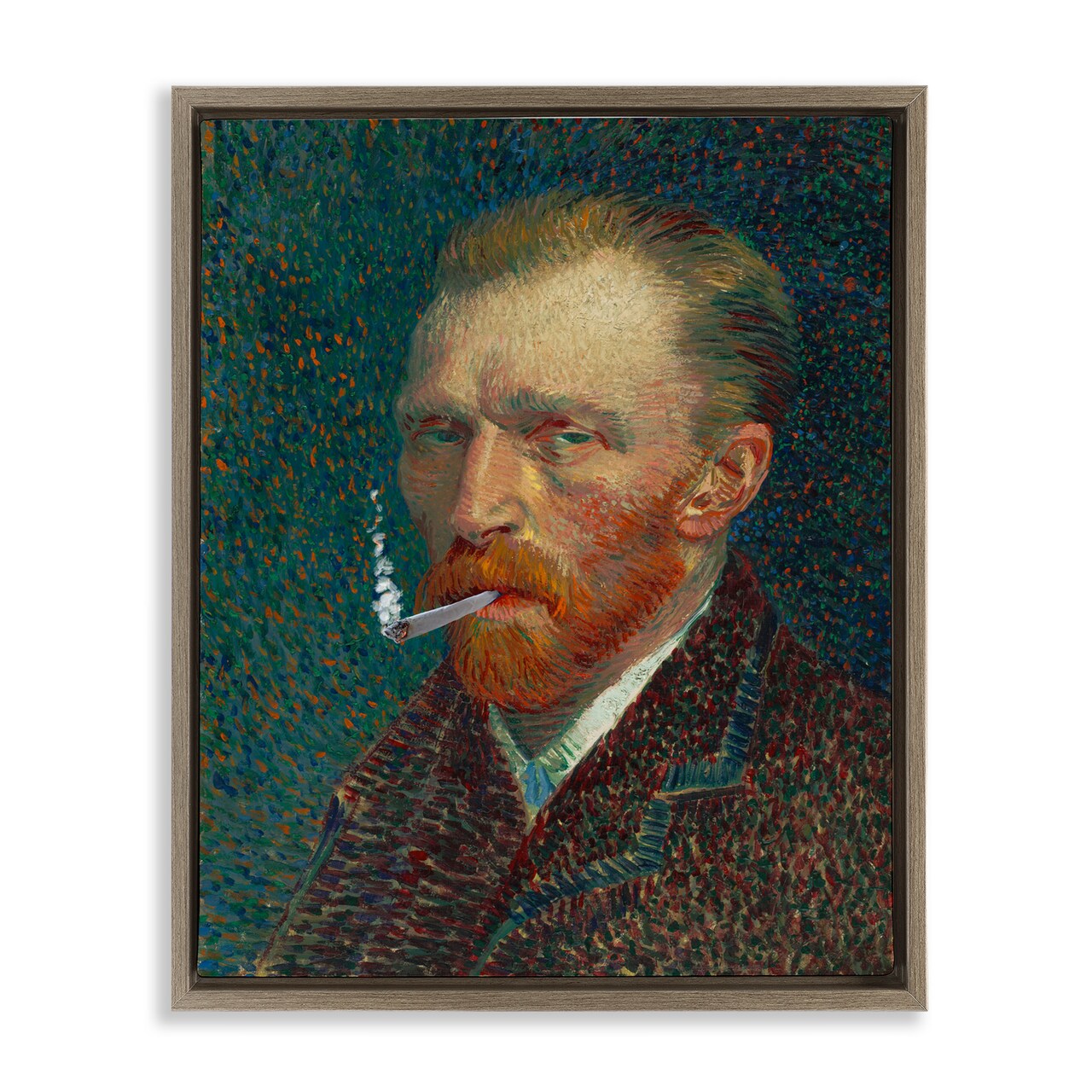 Stupell Industries Van Gogh Portrait with Smoke Floating Frame, design by Masters Redux
